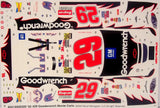 NASCAR 1/24 Kevin Harvick No.29 Goodwrench Monte Carlo decal sheet with car body graphics