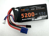 Power Hobby - 2S 5200mah 15C LiPo Battery w/EC3 & JR Connector Receiver Pack