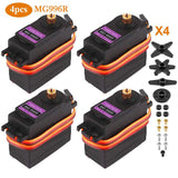 4PCS MG996R Plastic Gear Digital Torque Servo 180?? For RC JR Cars Truck Racing