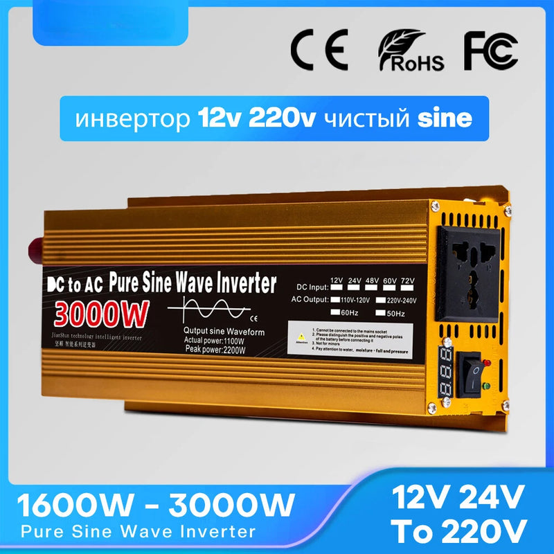 Pure Sine Wave Transformer Convert Multi-function Socket Converter Car inverter