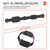 Soft PU propeller holder guard belt, black, with mounting tabs