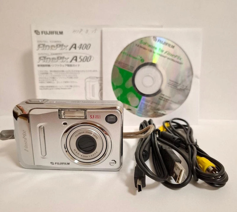 Fujifilm FinePix A500 compact digital camera in silver with front lens and control buttons