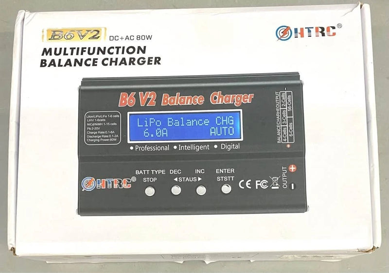 HTRC-B6 V2 LiPo Battery Charger 1S-6S Balance Discharger Digital Battery Pack