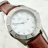Invicta Quartz Dive Watch Model 0560, Cracked Crystal, Brown Leather New Battery Battery