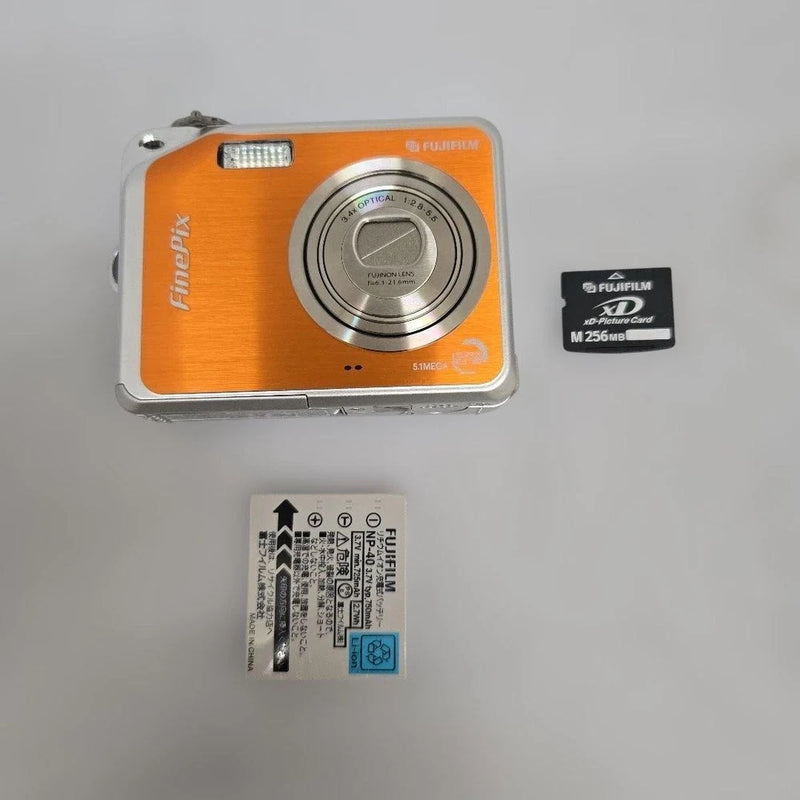 Fujifilm FinePix V10 Digital Camera Orange Tested Used From Japan