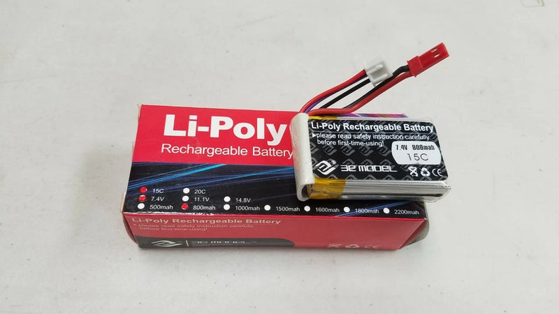 Brand New 800mAh 7.4V 15C Li-Poly Rechargeable Battery for RC etc. Battery