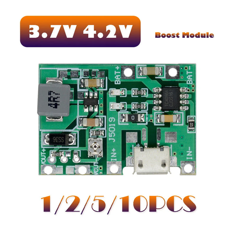 1-10PCS DC 3.7V 4.2V Battery Charger Board Step Up 18650 Li-ion Boost Module