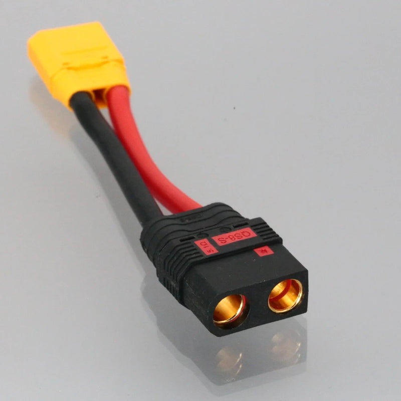 RC battery adapter cable with XT90-H male and QS8 female connectors