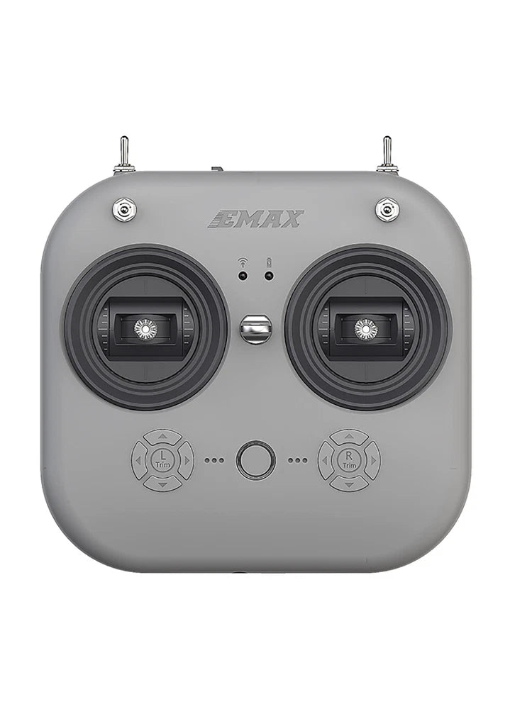 EMAX FPV transmitter remote with dual joysticks and button controls