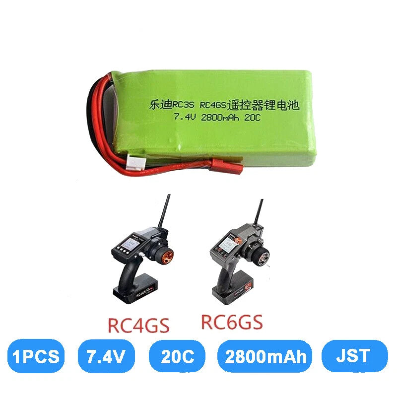 1Pcs 2S 7.4V 2800mah 20C JST  Lipo BatteryFor Radiolink RC4GS RC6GS Transmitter