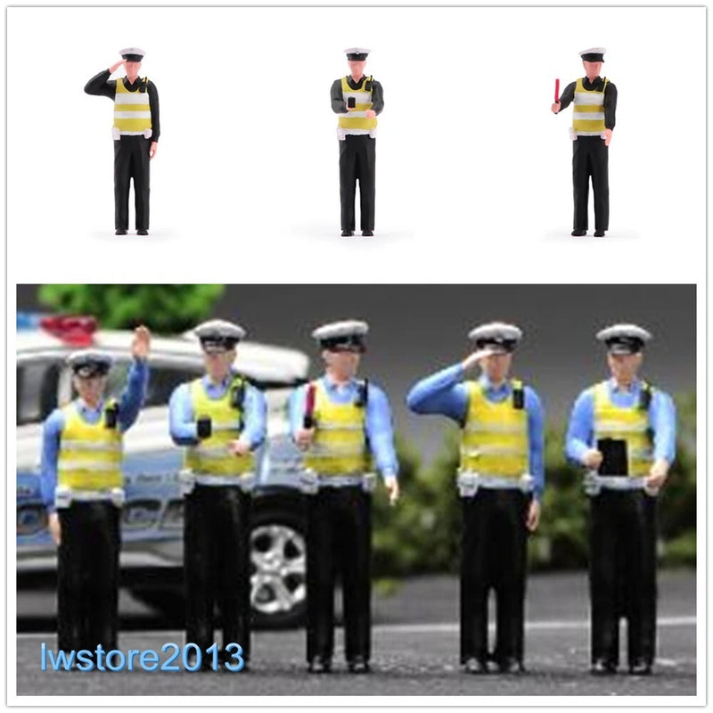 1/64 1/87 1/43 1/18 1/24 Traffic Police Man Scene Miniatures Figures For Cars