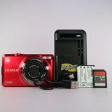 Fujifilm Digital Camera FinePix JV300 14.0MP Red Tested Full Working Set