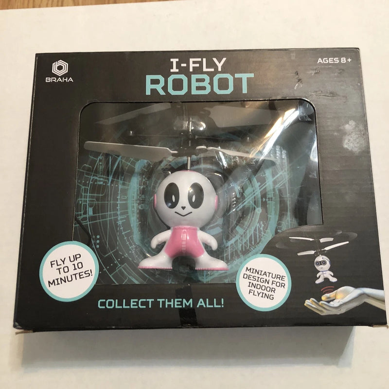 Braha i-Fly Helicopter Robot Infrared Sensor Hover Technology White/Pink Drone