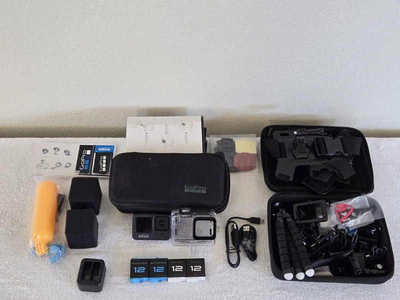 GoPro HERO9 Black Camera 5K Video W/Premium Accessories Black *TESTED & WORKING*
