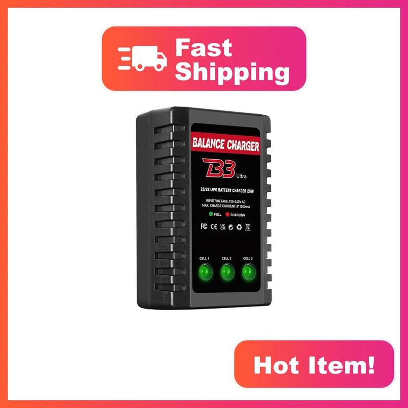 Dght 2S-3S LiPo Balance Charger AC 7.4-11.1V Upgrade Battery