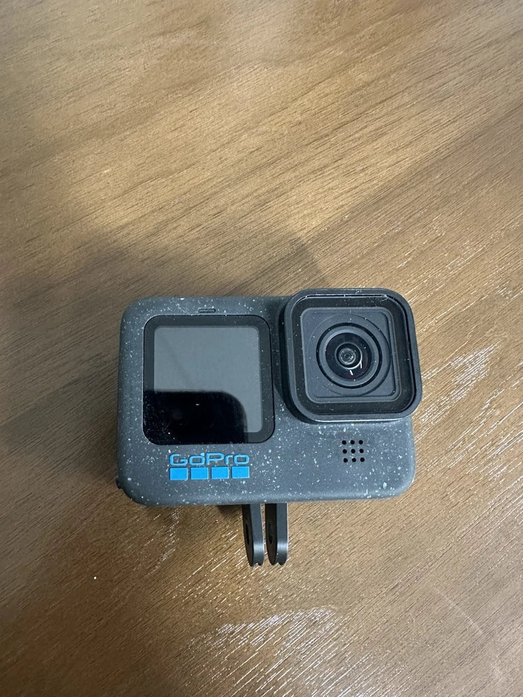 GoPro HERO action camera, black body with front lens and LCD screen