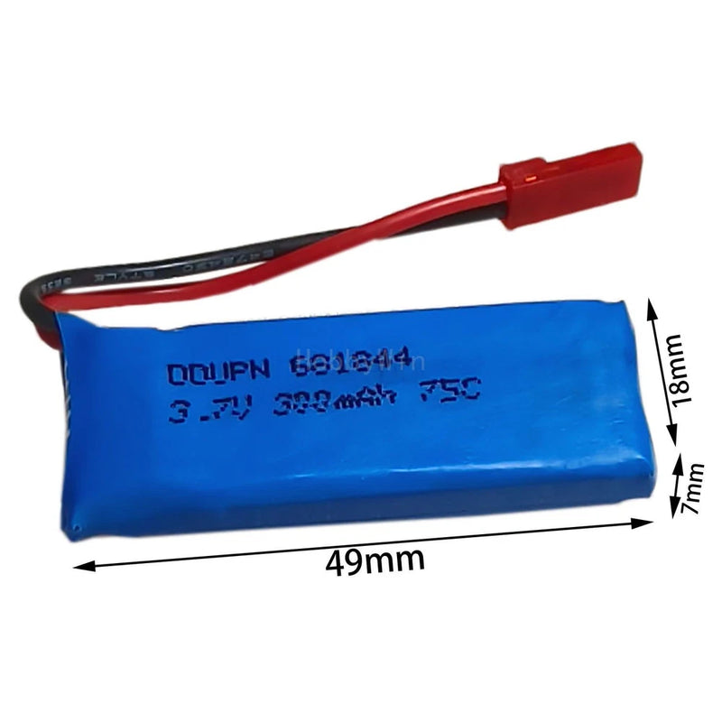 3.7V1S 300mAh 75C LiPO Battery JST Plug for RC Mini Plane Heli Quad Copter Drone Battery