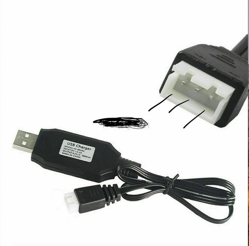 Black USB charger adapter with cable and multi-pin connector for drone spare parts