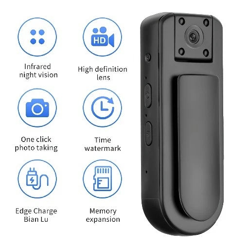Wireless Body Camera Recorder with Audio Recording, Pocket-Size Digital Video Ca