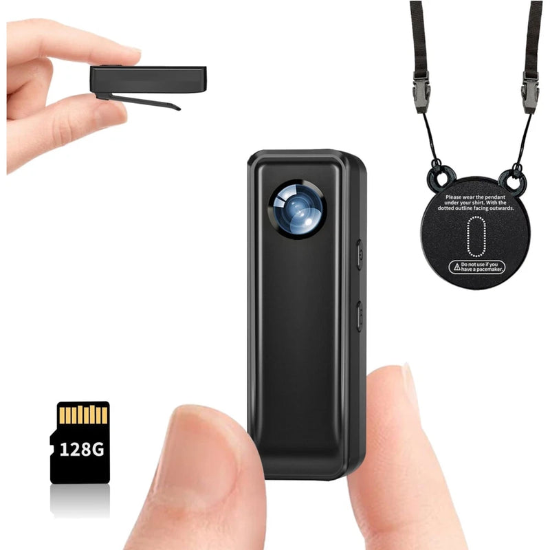 Lightweight 4K Body Camera with 128GB Storage - Ideal for Travel and Cycling