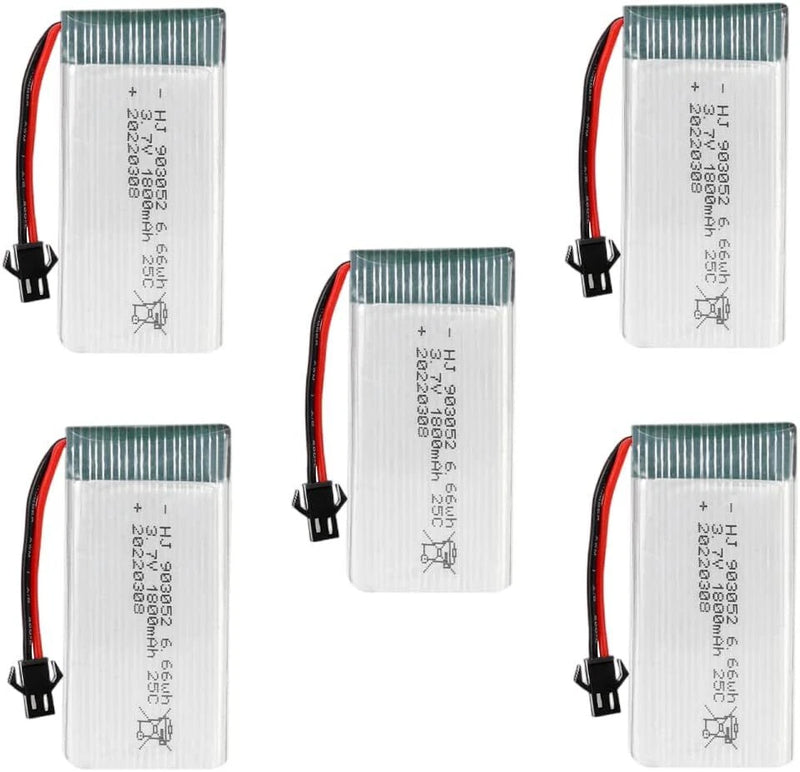 3.7V 1800mAh 25C 903052 Lipo Battery for SYMA X5SW X5 X5S X5C M18 H5P KY601S RC