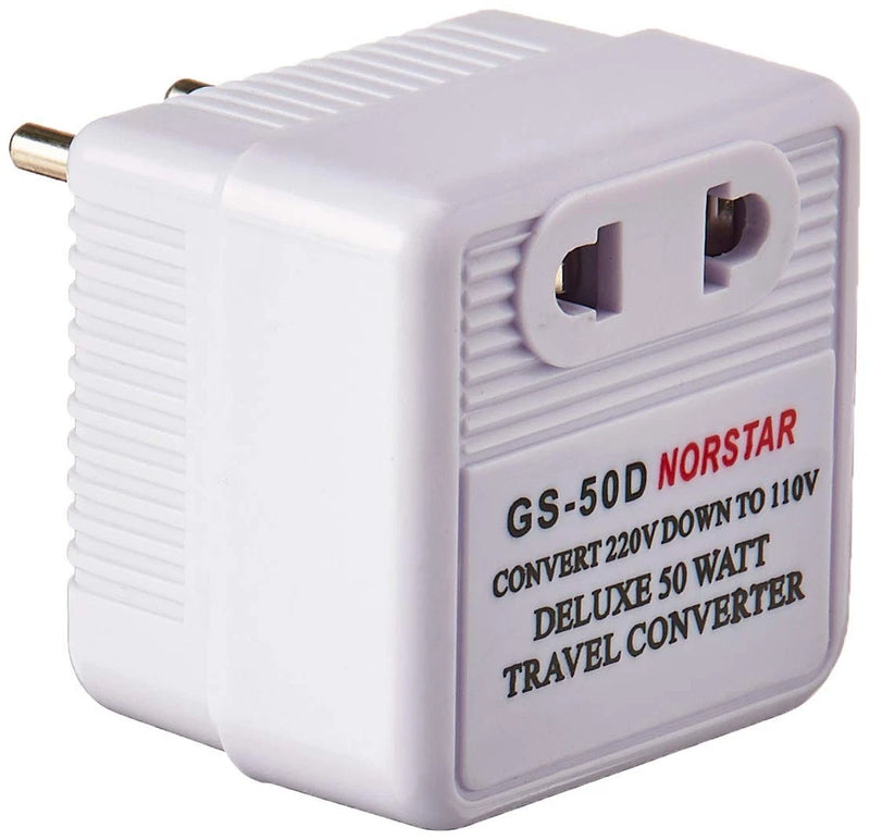 50 Watt Step Down Converter - International Travel - Small, White