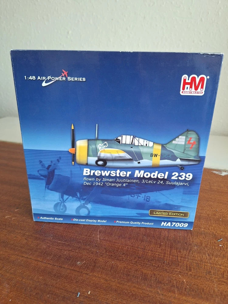 Hobby Master 1:48 Brewster Model 239 Buffalo aircraft model box, HA7009 Orange 4