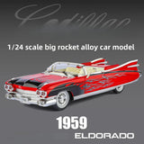 1:24 1959 Cadillac Eldorado Convertible Diecast Model Car with Lights & Sound