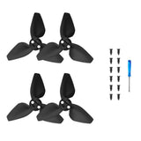 Black drone propeller wing guards set with mounting screws and blue tool