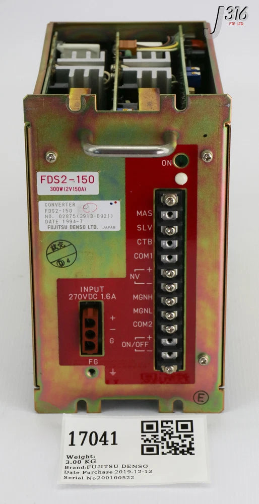 17041 FUJITSU DENSO POWER SUPPLY, CONVERTER, INPUT 270V, 1.6A FDS2-150