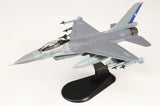 Hobby Master 1/72 F-16AM fighter jet model, gray with Chilean markings, on black stand