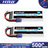 2x HRB 5000mAh 11.1V 3S LiPo Battery EC5 for RC Truck Buggy Boat Airplane FPV