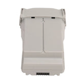 Rechargeable drone battery pack with white plastic housing and multi-pin connector at base