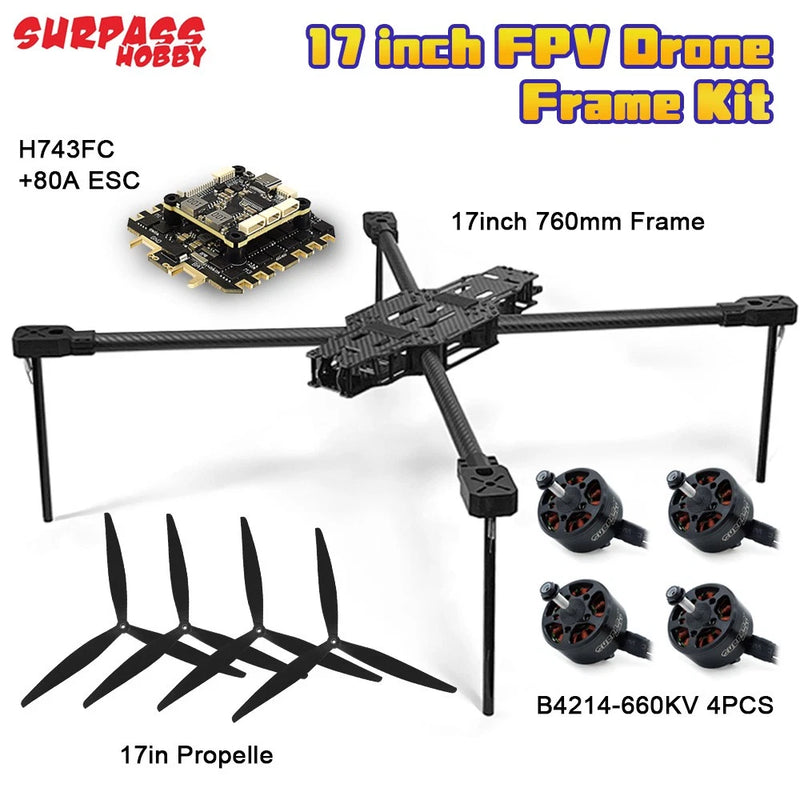 SURPASSHOBBY 17'' FPV Drone Frame Kit Wheelbase Frame Brushless Motor Propeller