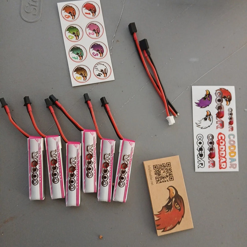 CODDAR 6 Packs 1S A30 LiPo 3.8V 70C HV 300mAh LiPo Battery with A30 Cabled for E Battery