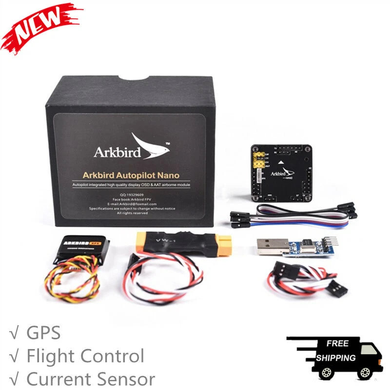 Arkbird-Nano Flight Control + GPS + Current Sensor for FPV RC Drone Autopilot