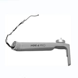 Gray drone motor arm repair part with hinged joint and screw post