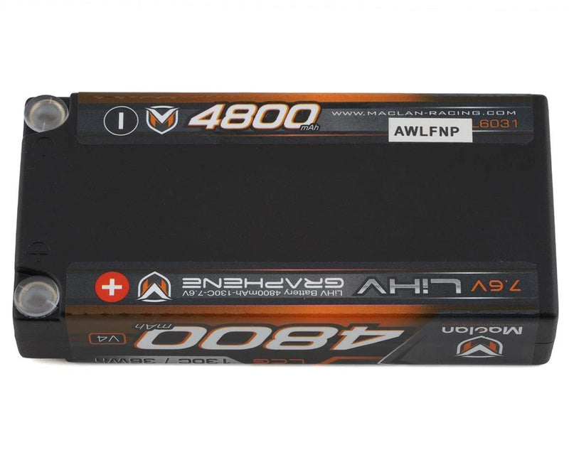 Maclan HV Graphene V4 2S LCG Shorty LiPo Battery w/5mm Bullets (7.6V/4800mAh) Battery