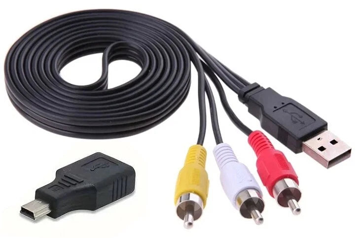 Mini-USB Male To RCA Video Audio Male Adapter Cable For Input Output Set Top Box