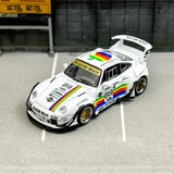 SW 1:64 White 911 RWB 993 Apple #89 Racing Sports Model Diecast Metal Car