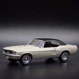 1967 67 FORD MUSTANG COUPE TAN 1:64 SCALE COLLECTIBLE DIORAMA DIECAST MODEL CAR