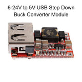 DC 6-24V Car USB Phone Charger Step Down Buck Converter 12V 24V - 5V 3A Stock