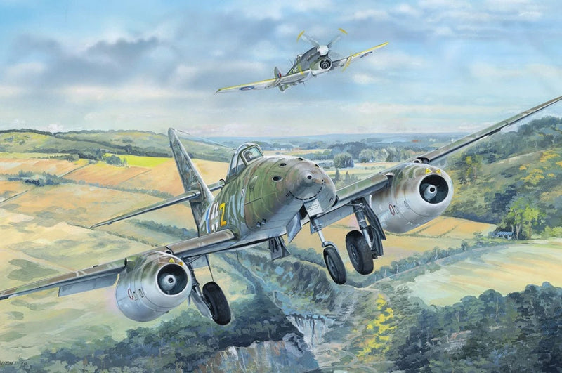HobbyBoss Messerschmitt Me262 A-1a 1/18 plastic model aircraft kit, green-gray jet