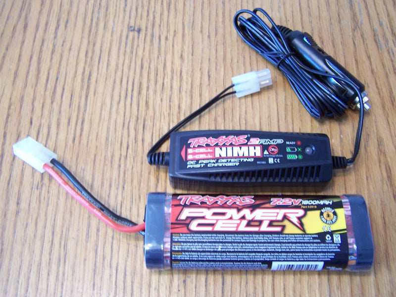 Fit Traxxas Ez Start 6 Cell Ni-mh 1800 Battery 2 Amp Charger 3.3 2.5 T-maxx Revo Battery