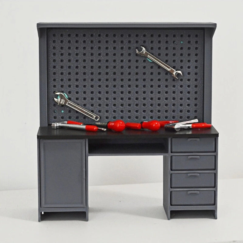 Diorama 1/18 Garage Workbench Model Repair Workshop Scene Prop Model Accessories