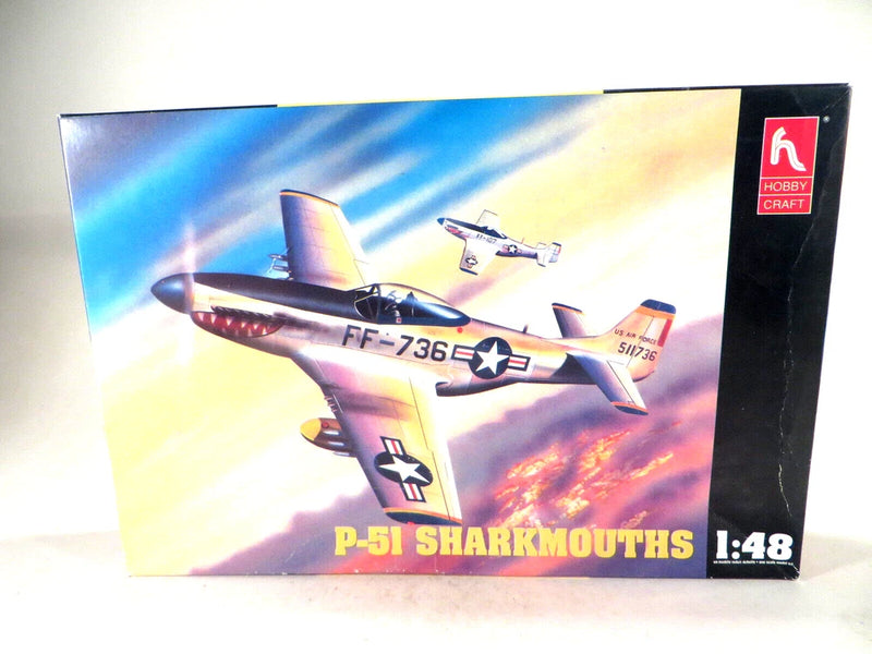 Unassembled 1:48 P-51 Sharkmouths plane model kit in Hobby Craft box