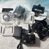 4K Ultra HD Action Camera Wi-Fi Waterproof Black with Accessories and Charger