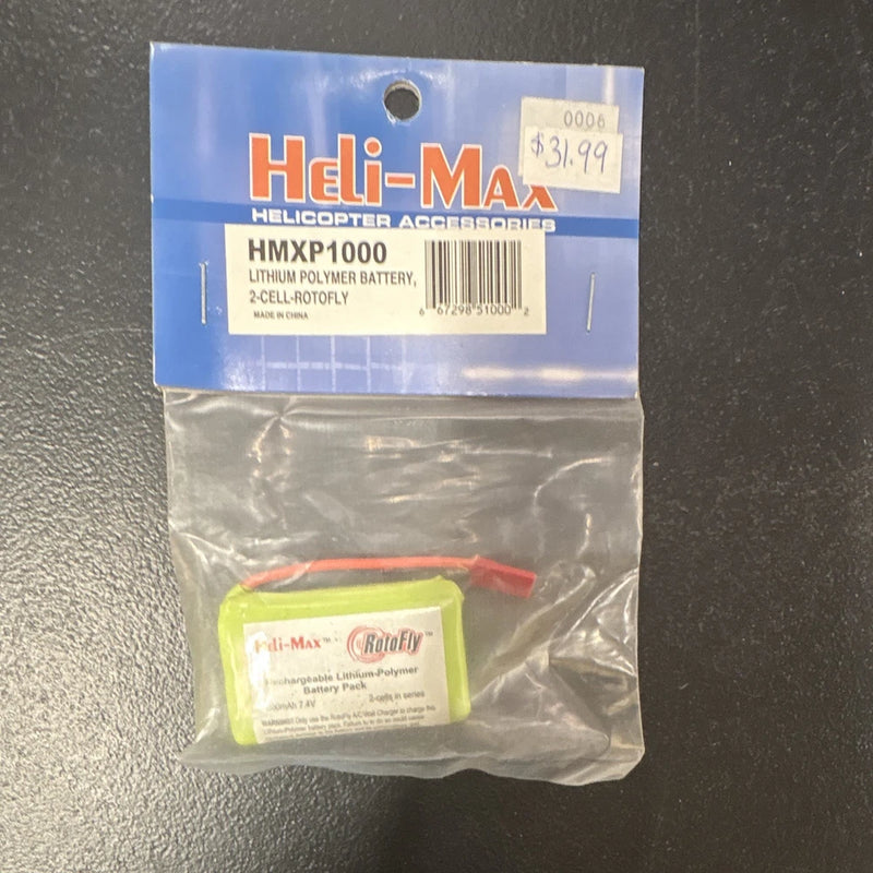 Heli-Max HMXP1000 RotoFly 7.4V 800mAh LiPo 2S RC Battery Ages 8-11 Battery
