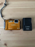 Panasonic LUMIX DMC-TS4 Orange 12.1MP Digital Camera W/ Charger + Battery