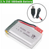 1S 3.7V 1800mAh Lipo Battery 25C JST Plug with USB Charger for RC Quadcopter Toy